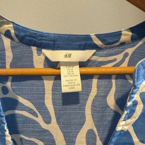 H&M Blue and White Long Sleeve Dress - Picture 3 of 4